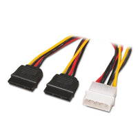 Cabo Duplicador de Potência A131-0161 da Aisens / Molex 4 PIN Macho - 2x SATA Fêmea / Até 54W / 20cm
