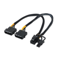 Cabo de Alimentação da Placa Gráfica Aisens A131-0165 / 2x Molex Macho - Molex 6+2 PIN Macho / Até…