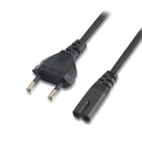 Cabo de Alimentação Form 8 Aisens A132-0173 / CEE7 / 16 Macho - C7 Fêmea / Até 1500W / 1,5m / Preto