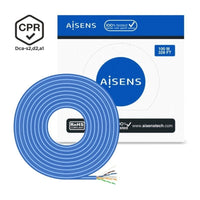Bobina de Cabo RJ45 UTP AWG24 LSZH CPR CPR Dca Aisens A135-0662 Cat.6 / 100m / Azul