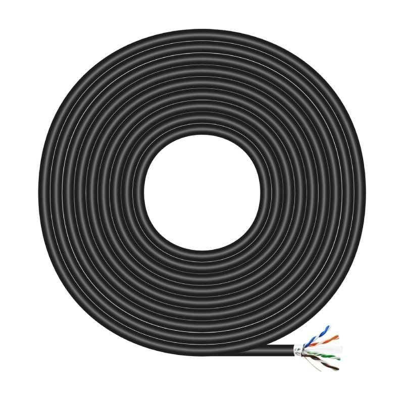 Aisens A135-0673 Cat.6 / 100m / À Prova de Água / Preto / Exterior RJ45 FTP AWG24 Enrolador de Cabo