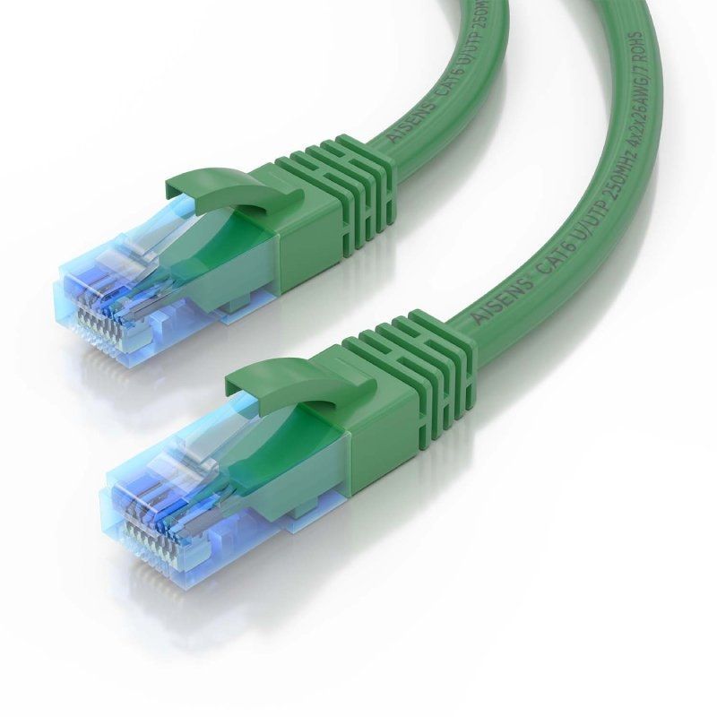 Cabo de Rede RJ45 AWG26 CCA UTP Cabo de Rede Aisens A135-0807 Cat.6 / 50cm / Verde