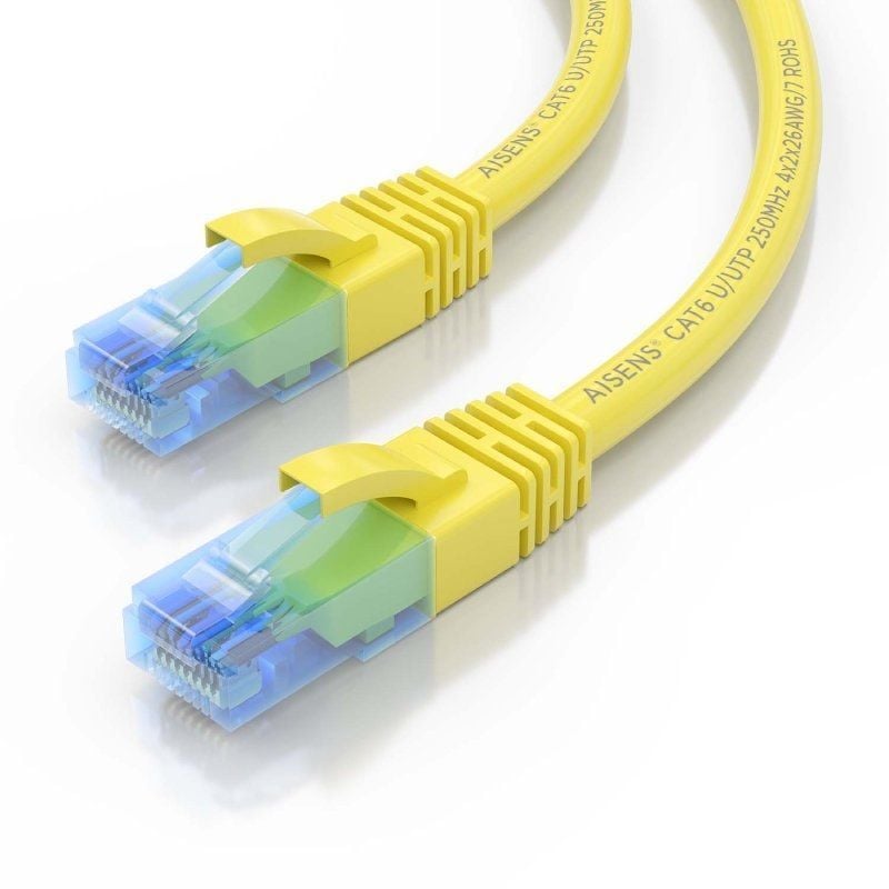Cabo de Rede RJ45 AWG26 CCA UTP Cabo de Rede Aisens A135-0838 Cat.6 / 5m / Amarelo