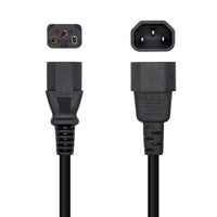Cabo de Alimentação Aisens A132-0532 / IEC C13 Fêmea - IEC C14 Macho / 10m / Preto