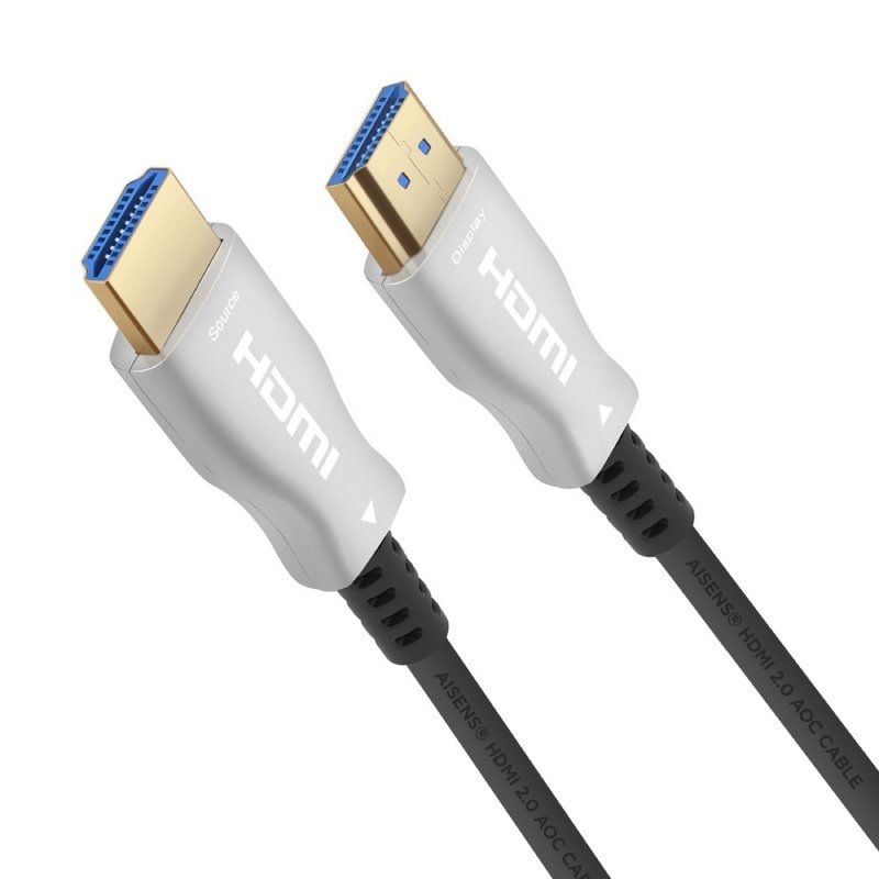 Cabo HDMI 2.0 AOC 4K Aisens A148-0378 / Macho HDMI - Macho HDMI / 20m / Preto
