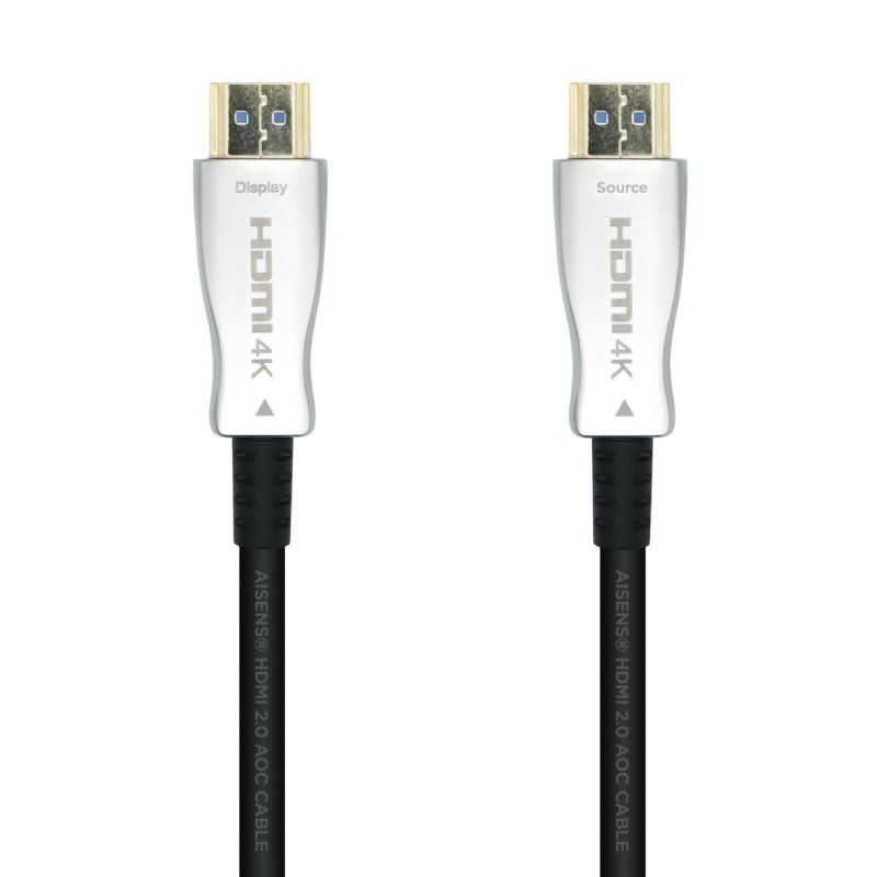 Cabo HDMI 2.0 AOC 4K Aisens A148-0378 / Macho HDMI - Macho HDMI / 20m / Preto