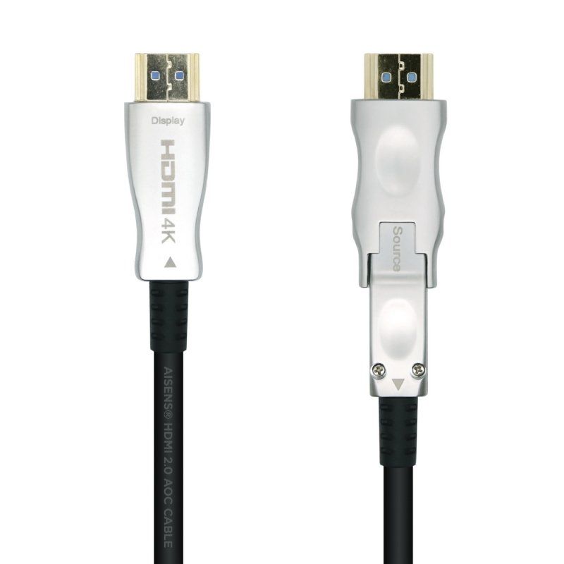 Cabo HDMI 2.0 Amovível AOC 4K Aisens A148-0512 / Macho HDMI / Macho D - Macho HDMI / 30m / Preto