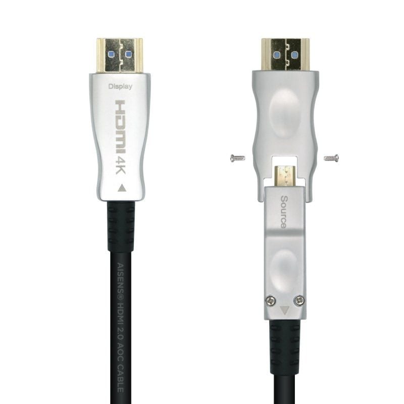 Cabo HDMI 2.0 Amovível AOC 4K Aisens A148-0513 / Macho HDMI / Macho D - Macho HDMI / 40m / Preto