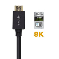 Aisens A150-0422 Cabo HDMI 2.1 8K HDMI / Macho HDMI - Macho HDMI / 1,5m / Certificado / Preto