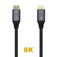 Aisens A150-0425 Cabo HDMI 2.1 8K HDMI / Macho HDMI - Macho HDMI / 50cm / Cinzento Preto