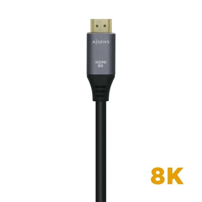 Aisens A150-0425 Cabo HDMI 2.1 8K HDMI / Macho HDMI - Macho HDMI / 50cm / Cinzento Preto