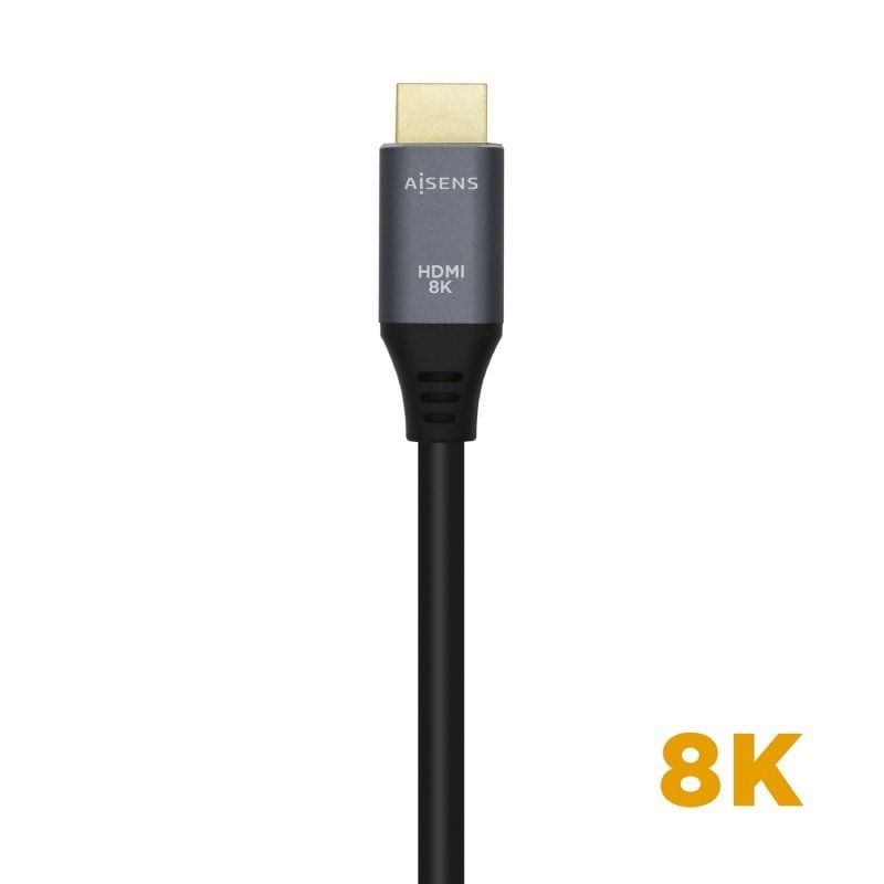 Aisens A150-0426 Cabo HDMI 2.1 8K HDMI / Macho HDMI - Macho HDMI / 1m / Cinzento Preto