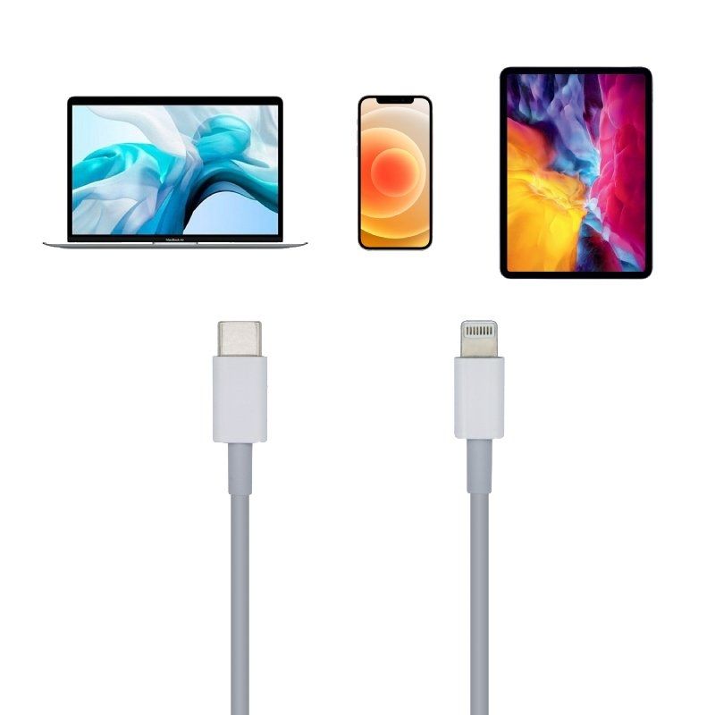 Aisens A102-0441 Cabo Lightning USB 2.0 Tipo C / Macho Lightning - Macho USB Tipo C / 20cm / Branco