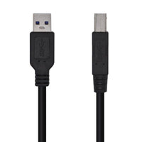 Cabo USB 3.0 para Impressora Aisens A105-0445 / USB Tipo B Macho - USB Macho / 3m / Preto