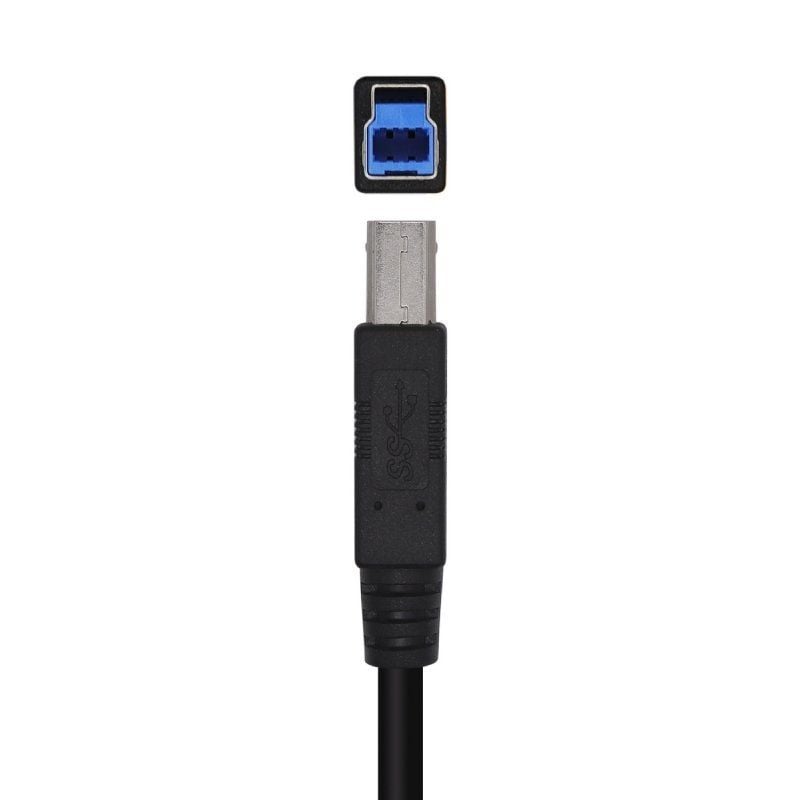 Cabo USB 3.0 para Impressora Aisens A105-0445 / USB Tipo B Macho - USB Macho / 3m / Preto