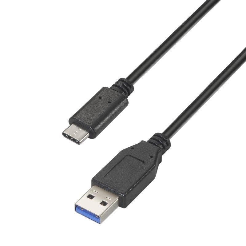 Cabo USB 3.1 Tipo C Aisens A107-0449 / USB Tipo C Macho - USB Macho / 50cm / Preto