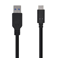 Cabo USB 3.1 Tipo C Aisens A107-0450 / USB Tipo C Macho - USB Macho / 1,5 M / Preto