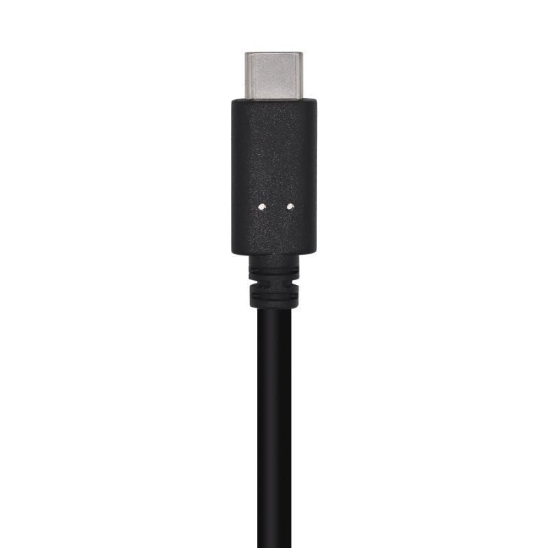 Cabo USB 3.1 Tipo C Aisens A107-0450 / USB Tipo C Macho - USB Macho / 1,5 M / Preto
