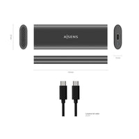 Aisens Asm2-015gr M.2 SATA / NVME Caixa Externa para SSD Asm2-015gr / USB 3.1 / sem Parafusos