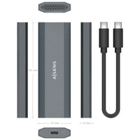 Aisens Asm2-029gr M.2 NVME Caixa Externa para SSD / USB 3.2 / sem Parafusos