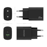 Carregador de Parede Aisens A110-0755 / 1xusb Type-c / 1xusb / 20W