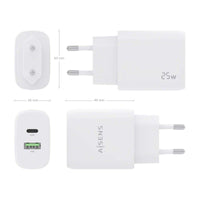 Carregador de Parede Aisens A110-0758 / 1xusb Type-c / 1xusb / 25W