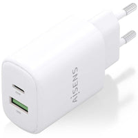Carregador de Parede Gan Aisens A110-0911 / 1xusb Type-c / 1xusb / 25W / Branco