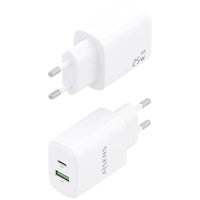 Carregador de Parede Gan Aisens A110-0911 / 1xusb Type-c / 1xusb / 25W / Branco