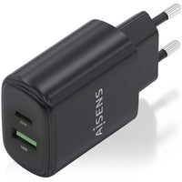 Carregador de Parede Gan Aisens A110-0912 / 1xusb Type-c / 1xusb / 25W / Preto
