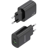 Carregador de Parede Gan Aisens A110-0912 / 1xusb Type-c / 1xusb / 25W / Preto