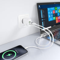 Carregador de Parede Gan Aisens A110-0923 / 1xusb Type-c / 1xusb / 30W / Branco