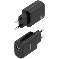 Carregador de Parede Gan Aisens A110-0924 / 1xusb Type-c / 1xusb / 30W / Preto