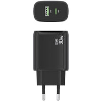 Carregador de Parede Gan Aisens A110-0924 / 1xusb Type-c / 1xusb / 30W / Preto