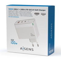 Carregador de Parede Gan Aisens Asch-100w3p008-w / 2xusb Type-c / 1x USB / 100W