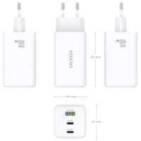 Carregador de Parede Gan Aisens Asch-100w3p051-w / 2xusb Type-c / 1xusb / 100W