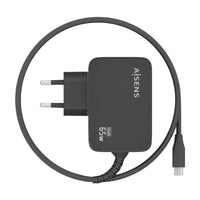 Carregador de Parede Gan Aisens Asch-1pd65wl033-bk / 1xusb Type-c + Cabo 1,8m / 65W