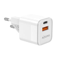 Carregador de Parede Gan Aisens Asch-20w2p002-w / 1xusb Type-c / 1xusb / 20W