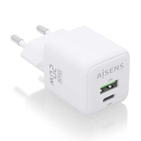 Carregador de Parede Aisens Gan Asch-20w2p010-w / 1xusb Type-c / 1xusb / 20W