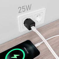 Carregador de Parede Gan Aisens Asch-25w2p015-bk / 1xusb Type-c / 1xusb / 25W