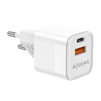 Carregador de Parede Gan Aisens Asch-30w2p004-w / 1xusb Type-c / 1xusb / 30W