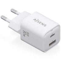 Carregador de Parede Gan Aisens Asch-30w2p020-w / 1xusb Type-c / 1xusb / 30W