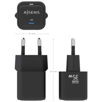 Carregador de Parede Gan Aisens Asch-35w1p023-bk / 1xusb Type-c / 35W