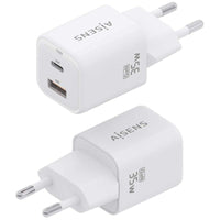 Carregador de Parede Gan Aisens Asch-35w2p024-w / 1xusb Type-c / 1xusb / 35W
