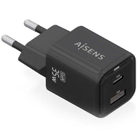 Carregador de Parede Gan Aisens Asch-35w2p025-bk / 1xusb Type-c / 1xusb / 35W