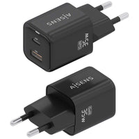 Carregador de Parede Gan Aisens Asch-35w2p025-bk / 1xusb Type-c / 1xusb / 35W