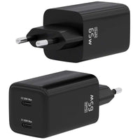 Carregador de Parede Gan Aisens Asch-65w2p040-bk / 2xusb Type-c / 65W