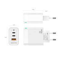 Carregador de Parede Gan Aisens Asch-65w3p007-w / 2xusb Type-c / 1x USB / 65W