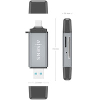 Leitor de Cartões Externo Aisens Ascr-2ac11-gr / USB 3.1