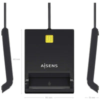 Leitor de Cartões e BI Aisens Ascr-sn06-bk / USB 2.0 / Preto