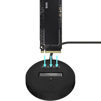 Base de Ligação USB Tipo C para SSD M2 SATA / NVME Aisens Asuc-m2d013-bk / Preto